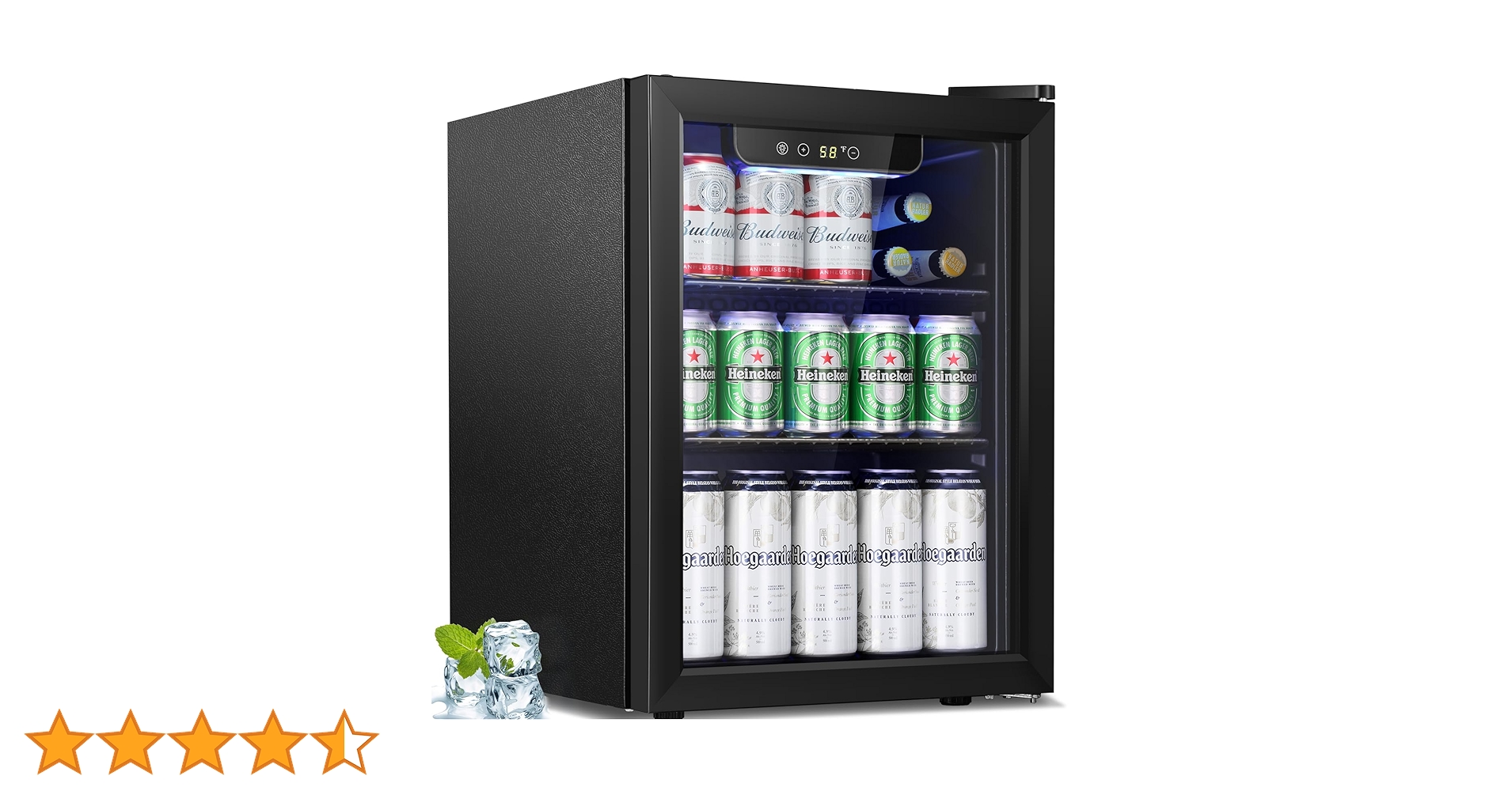 Amazon | 南極星飲料冷蔵庫クーラー - 60缶ミニ冷蔵庫ガラスドア